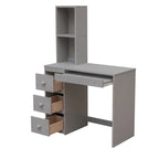 Twin Size Loft Bed with a Stand-alone Bed, Storage Staircase, Desk, Shelves and Drawers