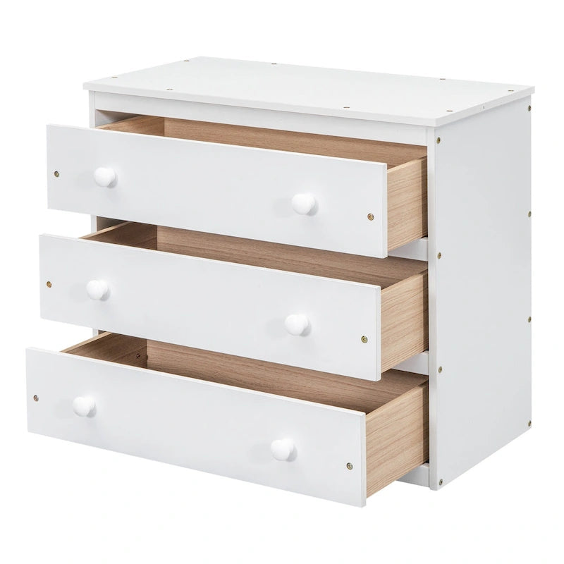 Full Size Loft Bed with Retractable Writing Desk and 3 Drawers, Wooden Loft Bed with Storage Stairs and Shelves