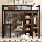 Full Metal Loft Bed with Workstation & Wardrobe