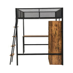 Full Metal Loft Bed with Workstation & Wardrobe