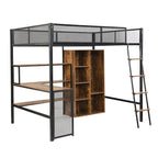 Full Metal Loft Bed with Workstation & Wardrobe
