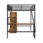 Full Metal Loft Bed with Workstation & Wardrobe