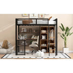 Full Metal Loft Bed with Workstation & Wardrobe