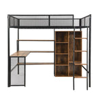 Full Metal Loft Bed with Workstation & Wardrobe