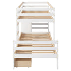 Twin Over Twin Loft Bunk Bed with Drawers and Ladder, Easy Assembly