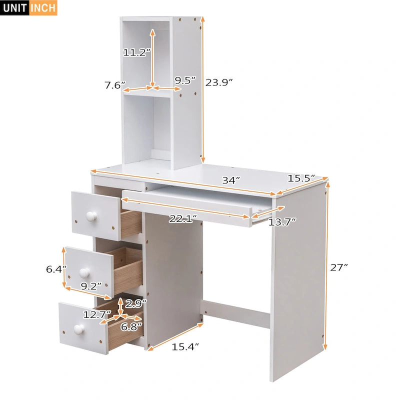 Twin Size Loft Bed with a Stand-alone Bed, Storage Staircase, Desk, Shelves and Drawers, Gray