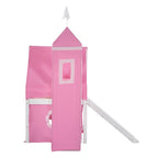 Cute Solid Wood House Loft Bed with Slide, Tent, and Tower for Bedroom