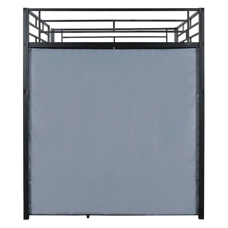 Full Size Metal Loft Bed with Built-in Desk, Wardrobe & Power Outlet - 350LB Capacity