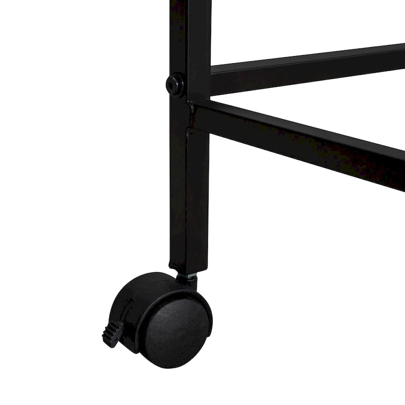 Black Twin Size Metal Loft Bed with Desk and Shelves for Kids and Teens