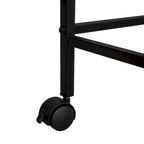 Black Twin Size Metal Loft Bed with Desk and Shelves for Kids and Teens