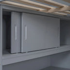 Full Size Solid Wood Loft Bed with Desk and Shelf for Kids, Boys and Girls, Bedroom