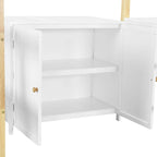White Twin Size Solid Wood Loft Bed With Built-in Storage Cabinet and Cubes, Foldable desk