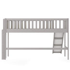 Gray Twin Size Wood Low Loft Bed with Slide