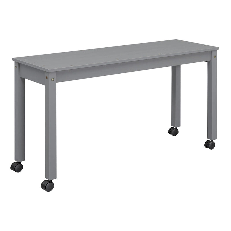 Gray Twin Size Solid Wood Loft Bed with Retractable Desk and Drawers