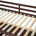 Espresso Full Pine Loft Bed with Desk and Storage