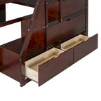 Espresso Full Pine Loft Bed with Desk and Storage