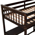 Twin Solid Wood Loft Bed with Integrated Desk