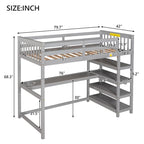 Twin Solid Wood Loft Bed with Integrated Desk