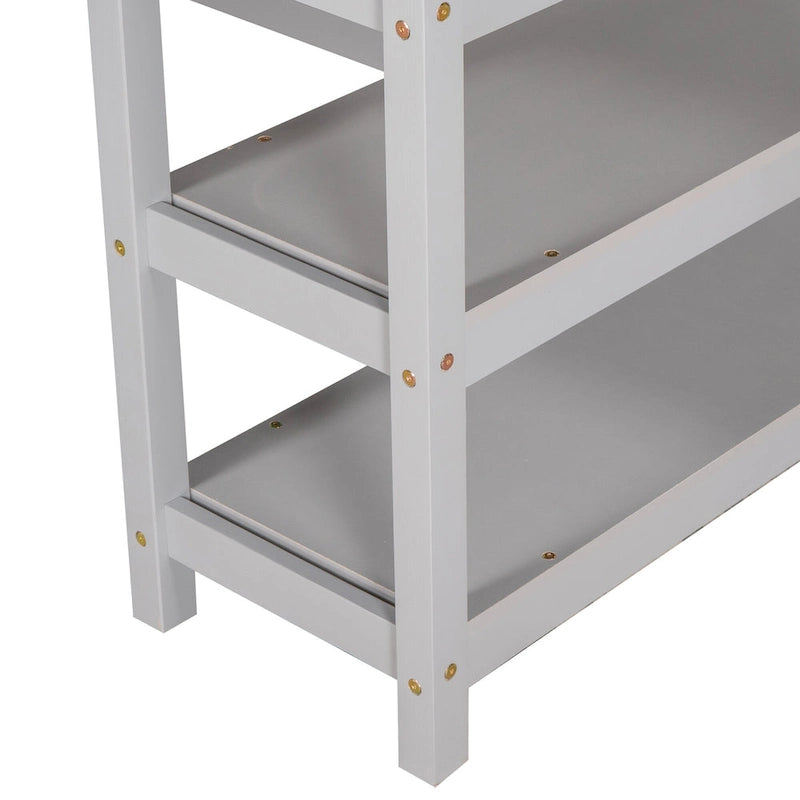 Twin Solid Wood Loft Bed with Integrated Desk