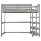 Twin Solid Wood Loft Bed with Integrated Desk