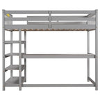 Twin Solid Wood Loft Bed with Integrated Desk