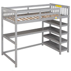 Twin Solid Wood Loft Bed with Integrated Desk