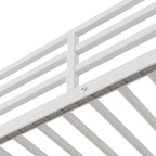 Twin Metal Wood Loft Bed with Desk & LED Light
