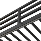 Twin Metal Wood Loft Bed with Desk & LED Light