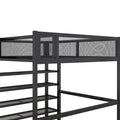 Black Full Metal Loft Bed with Workstation