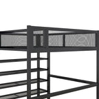 Black Full Metal Loft Bed with Workstation