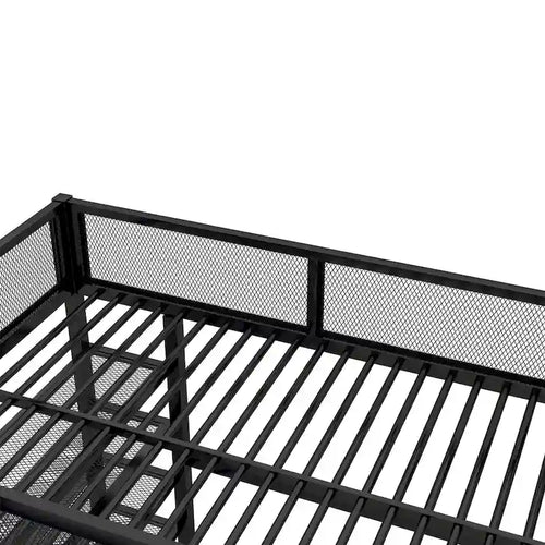 Black Full Metal Loft Bed with Workstation