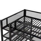 Black Full Metal Loft Bed with Workstation