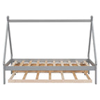Twin size Tent Floor Bed with Trundle