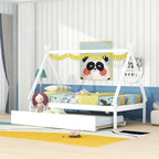 Twin size Tent Floor Bed with Trundle