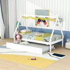 Twin size Tent Floor Bed with Trundle