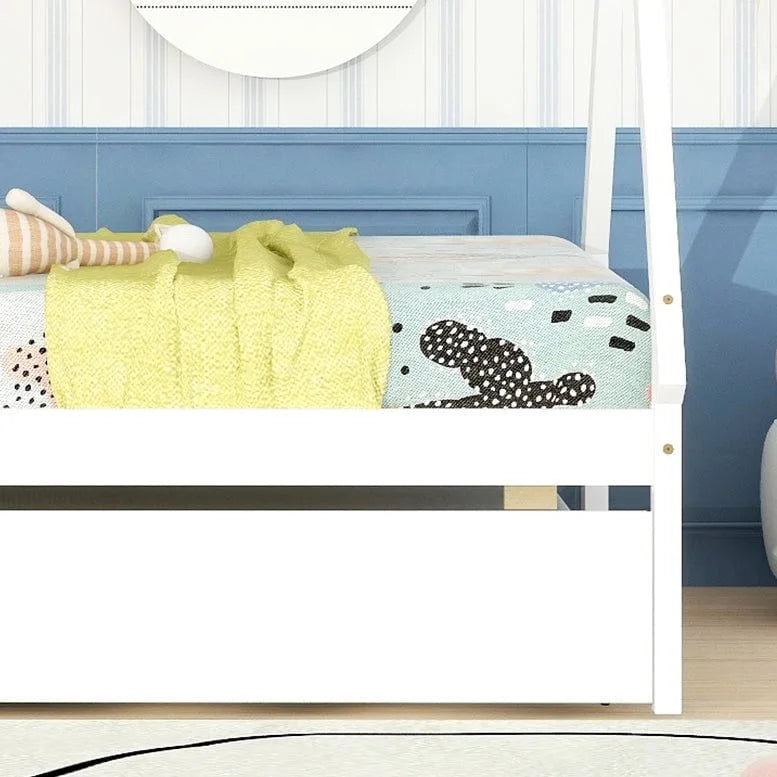 Twin size Tent Floor Bed with Trundle