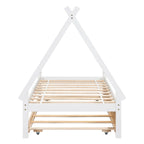 Twin size Tent Floor Bed with Trundle