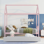 Twin Pine House Bed with Functional Trundle for Guests