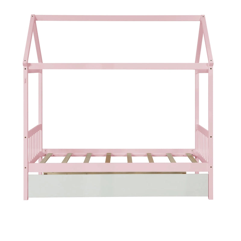Twin Pine House Bed with Functional Trundle for Guests