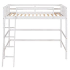 Solid Wood Twin Size Loft Bed with Ladder, Kids Bed