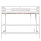 Solid Wood Twin Size Loft Bed with Ladder, Kids Bed