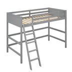 Solid Wood Twin Size Loft Bed with Ladder, Kids Bed